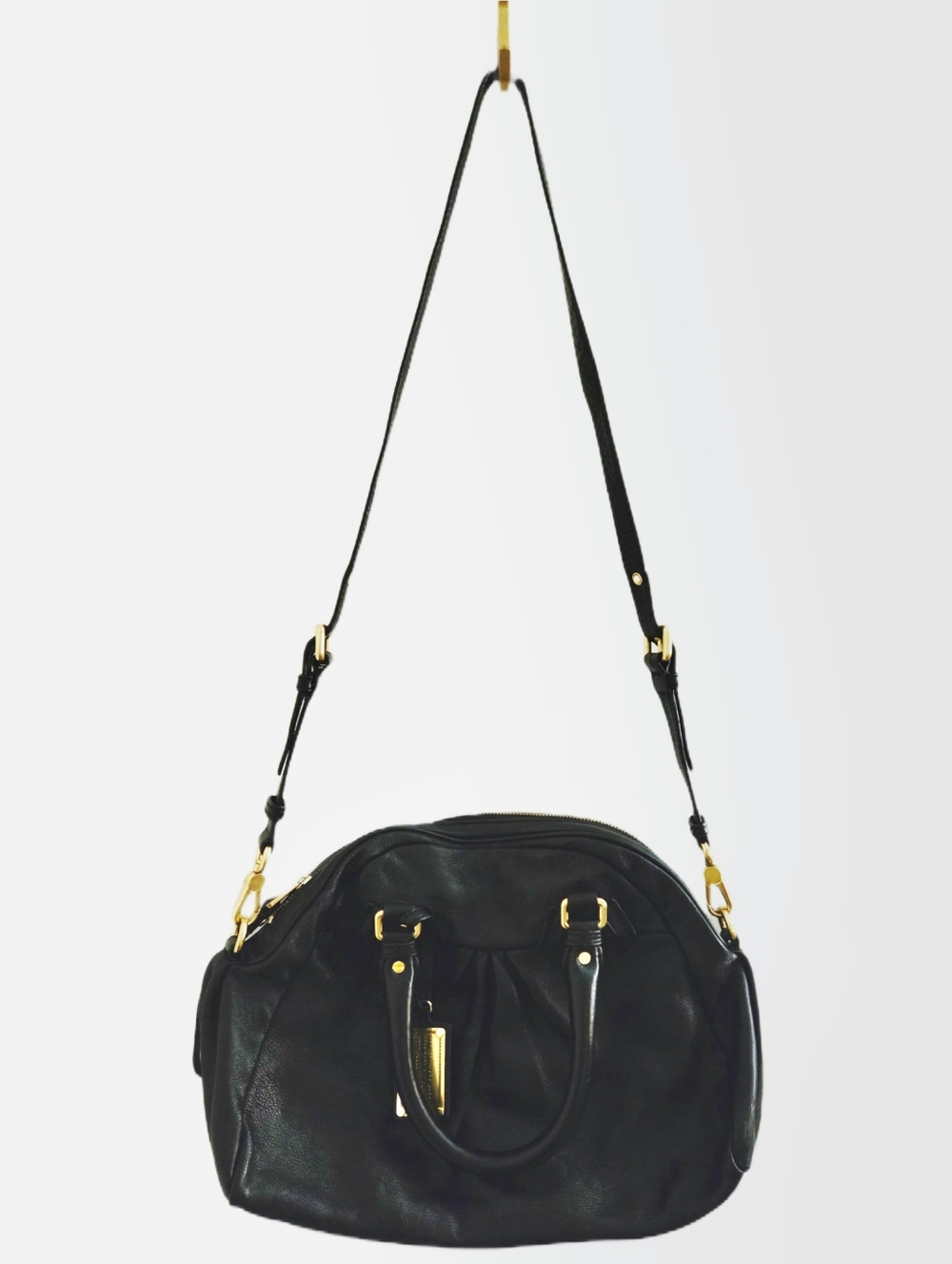 🖤 Marc By Marc Jacobs Classic Q Groovee Satchel Black Leather Crossbody Bag - Picture 12 of 16